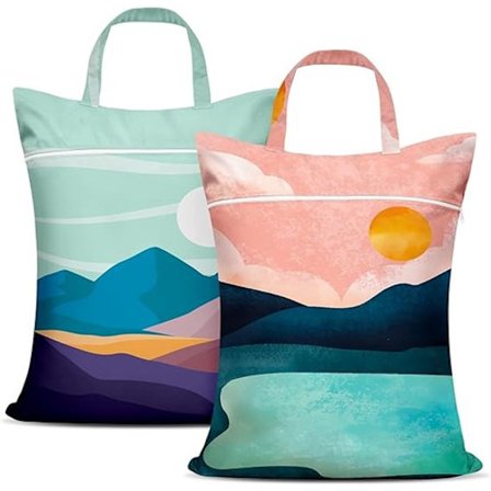 To stk.: Stor rejsehåndvaskepose med håndtag, vandtæt, vaskbar vasketøjspose, til rejsebrug, våd og tør brug.