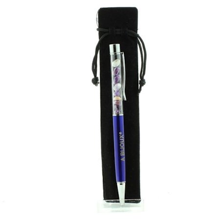 Stenar och mineraler. Charoite mineralpenna från Ryssland. Färg Marinblå.