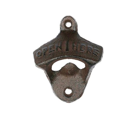 Seinälle kiinnitettävä vintage-tyylisen "open here" -pullonavaaja, pronssi