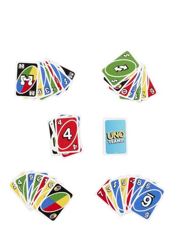 Games Uno Teams Card Game For Family Nights, Game Nights, Travel, Camping & Parties Patterned Mattel Games