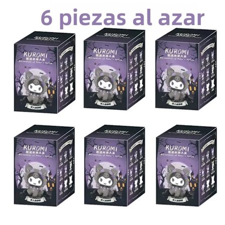 Tilfeldig 6 stk. Sanrio Kuromi Actionfigur, Varulv Drep-serien Anime-dukke for samlere, Overraskelsesleke for fans, Størrelse 5-7 cm