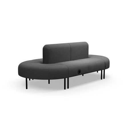 Sofa VARIETY, geschlossener Schwung, mit USB-Steckdose, Stoff Blues CSII, anthrazit