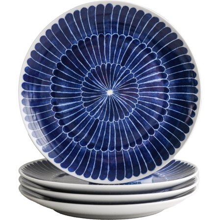 Götefors porslin Selma asjett, 21 cm, 4 stk, blå fjær