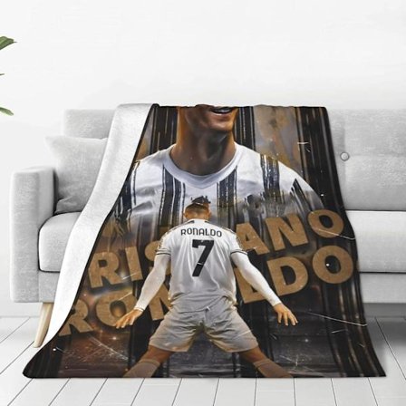 #7 Ronaldo Ultroft Micro Resepläd Plyschfiltar Kompatibla med Hem Säng Soffa Vardagsrum ABD19635