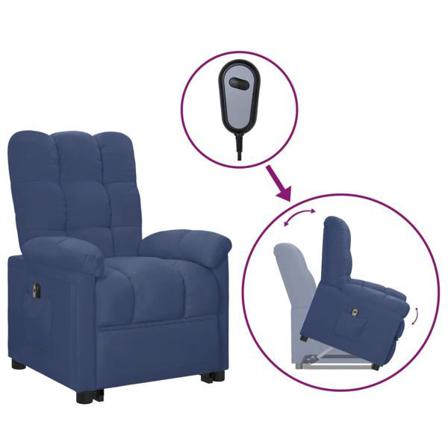 Vidaxl Reclinerfåtölj Med Uppresningshjälp Blå Tyg Blå