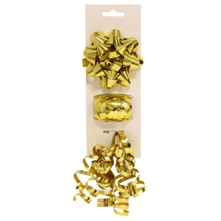 Presentsnöre Rosett Set Guld