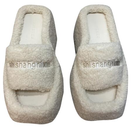 Naisten Wedge Casual talvikengät Pehmoiset avokärkiset korkeakorkoiset tossut - Perfet Beige 36