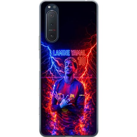 Kompatibel Mobilcover til Sony Xperia 5 II Portræt af Viktor Gyökeres i Arsenaltrøje med intensivt blik og mørk dramatisk baggrund