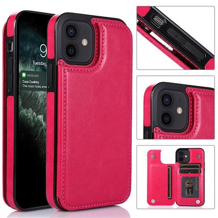 iPhone 12 - Praktiskt Stilrent Skal med Korthållare