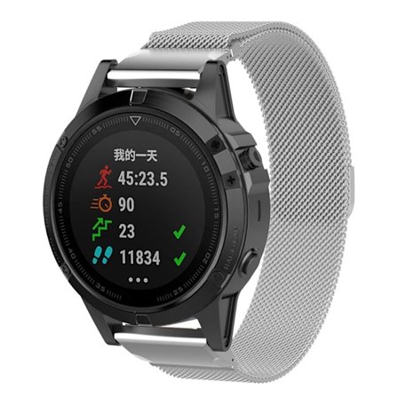 Garmin Fenix 5 milanese klockarmband - Silver