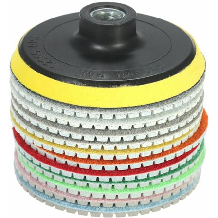 Diamantskive til slibemaskine 11 stk. 4 tommer Diamant vådpoleringspuder Slibeskive + 1 bagskive til granit marmor sten keramiske fliser beton,