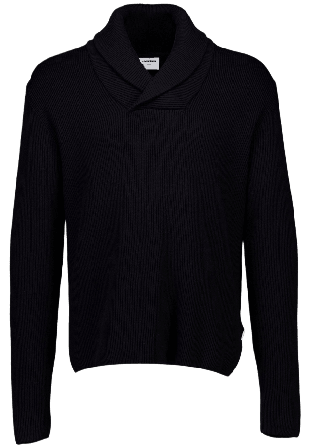 Lindbergh Shawl Collar Rib Knit Pullovers Herr Svart S
