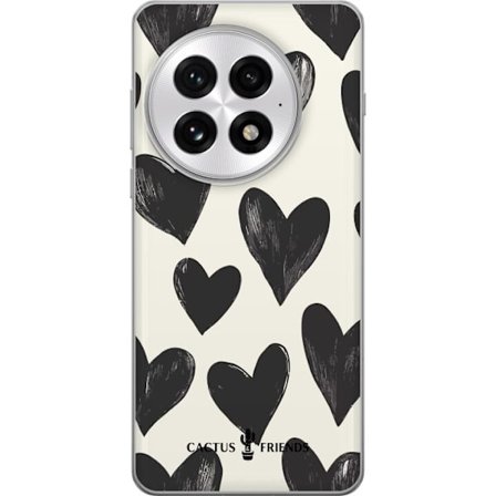 Kompatibelt Mobildeksel til OnePlus OnePlus 13 Cactus and Friends - Bold Black Love Pattern