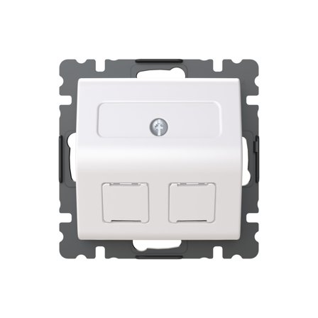 ABB Saga FOT5040-916 Senterplate vinklet RJ45, 85 mm, Strømbrytere & vegguttak