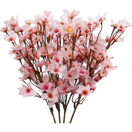 stk Kunstig Kirsebærblomst, Silke Ferskenblomst Falske plantearrangement DIY Have Hjem Bryllupsfest Dekoration Pink