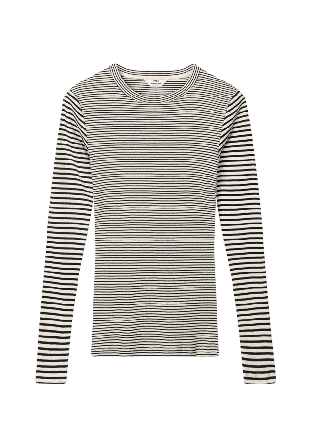 Mads Nørgaard 2x2 Cotton Stripe Tuba Tee LS Överdelar Dam Flerfärgad M