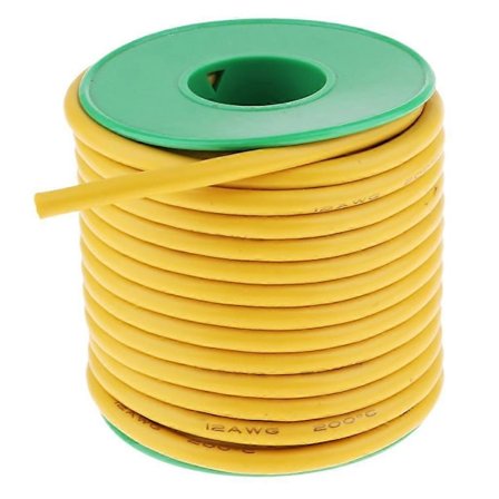 12 Gauge Silikoneledning Fleksibel 7 Meter Høj Temperatur Silikoneledning Gul