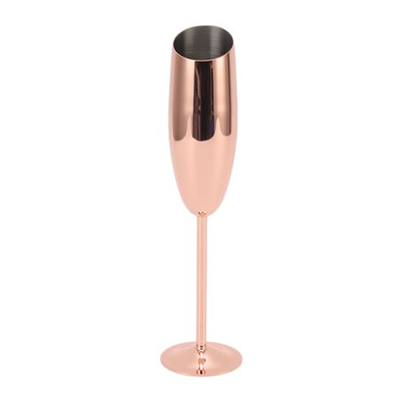 Metallbeger Rustfritt Misfargingsbestandig Skråkant Munn Rustfritt Stål Champagne Glass for Feiring Fest Hjem Forgylt