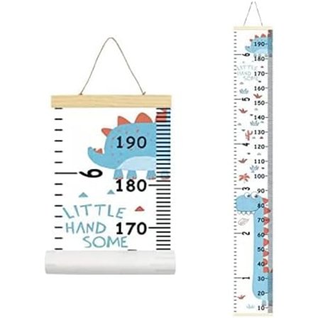 Barnevekstdiagram, treramme lerret veggmåler fra baby til voksen for barnerom dekorasjon