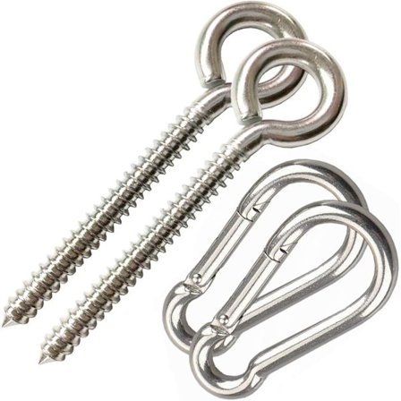 Hængekøjeophængningssæt, Svingophæng Øjne, Rustfrit Stål Hængekøje Krog Sæt