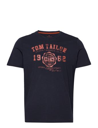 Logo Tee T-shirt Blå Tom Tailor