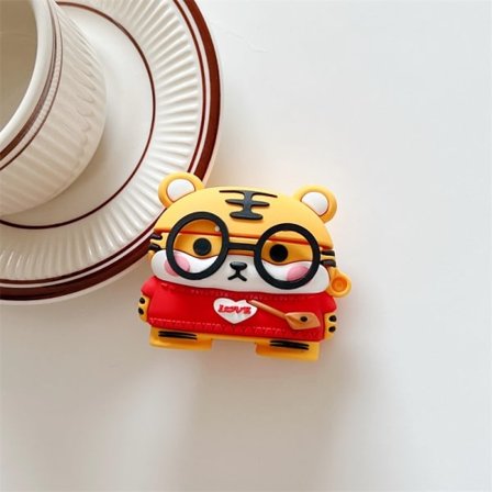 CDQ Airpods 3 ( suojus ) Kotelo Suojaava kotelo yhteensopiva AirPods 3:n kanssa, kaunis ja söpö kotelo, 3D-kotelo ( Tiikeri )