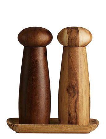 Aida | Raw Teak - Keramisk Kværnesæt Med Bakke Mixed Teak | ONE SIZE