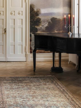 Wool Rug Abstract Nineve Brown/Green Oeko-Tex