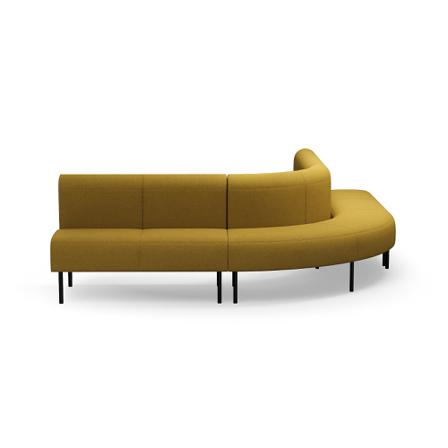 Sofa VARIETY, 90° Außenecke, Stoff Blues CSII, gold