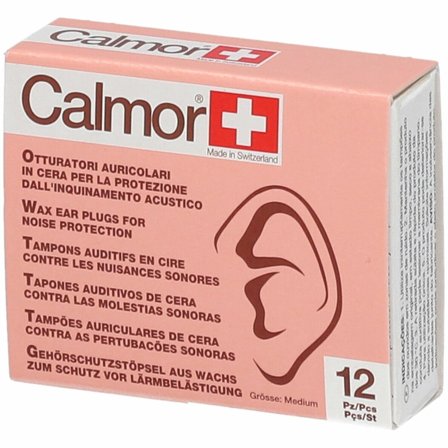 Calmor Tappi Auricolari Cera 12 Pezzi Comfort e Silenzio