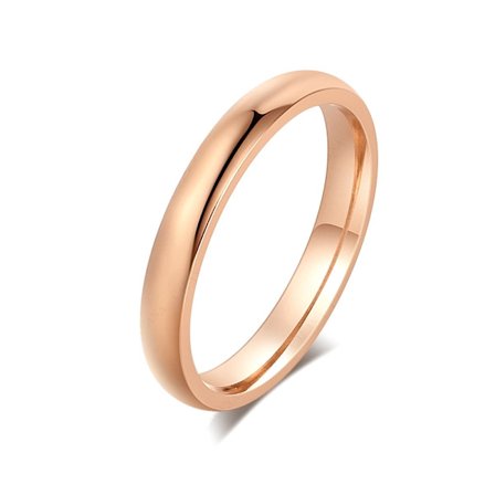 Rostfritt stål ring Förlovningring guldpläterad