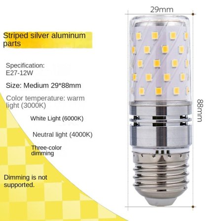 LED-lamppu, ei välkettä, E27-12W E27-12W
