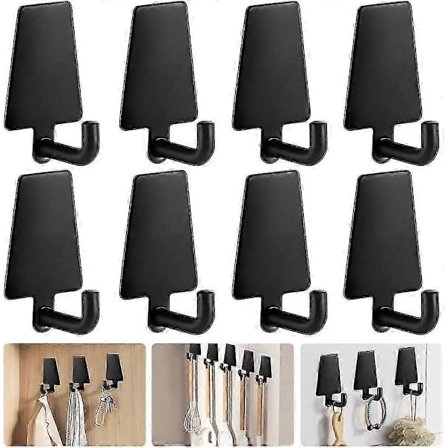 8-pakning selvklebende kroker rustfritt stål festekroker kraftige veggdørkroker klebrig kleskrok p