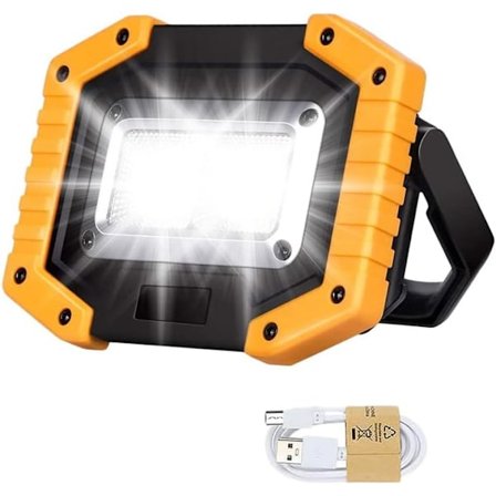 30W LED arbeidslys COB flomlys Super sterkt 2000LM Bærbar utendørs batteri sikkerhetsflomlys USB vanntett