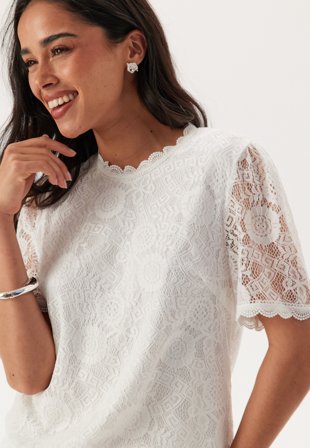 Pieces Pcolline Ss Lace Top Klær