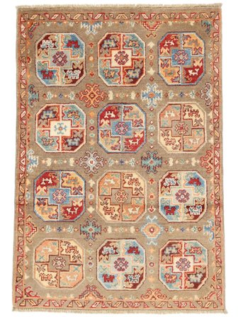 Kazak Fine Rug Oriental Brown/Orange (Wool, Afghanistan)