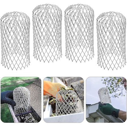 4 Pakning Aluminium Takrenner Beskyttelse Ekspanderbar Filter Sil Metall Takrenner Beskyttelse Løv Sil