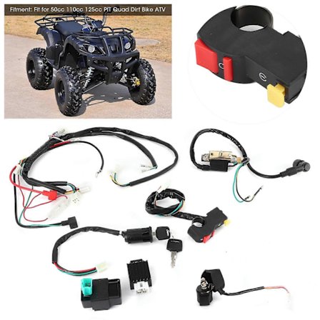 Elektrisk Start Motor Ledningsnet Kit Passer til 50cc 110cc 125cc PIT Quad Dirt Bike ATV