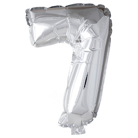 Ilmapallo numero 0-9 hopeanvärinen 41 cm Numero 7