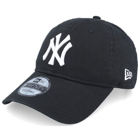 New Era - New York Yankees 9TWENTY Black/White Dad Cap Unconstructed Black Cap - MLB @ Hatstore