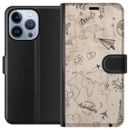 Yhteensopiva Lompakkokotelo Apple iPhone 13 Pro Tulevaisuuden aseistettu sankari vaaleanpunaisessa ja kultaisessa puvussa, jossa hehkuvaa energiaa dra