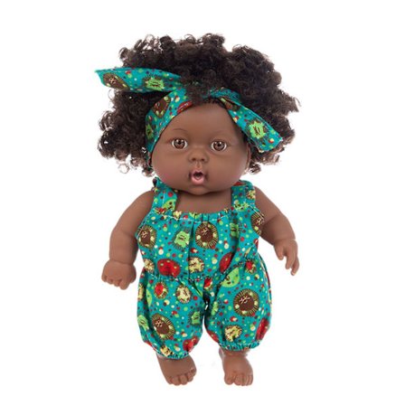20 cm American Reborn Black for Doll Håndlaget silikon Vinyl Søte krøller Babymyk naturtro nyfødt jente til dukke Julegaveleketøy