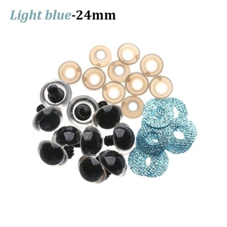 20 stk 16/18/20/24mm sikkerhetsglitter runde plastøyne LYSE – perfekt