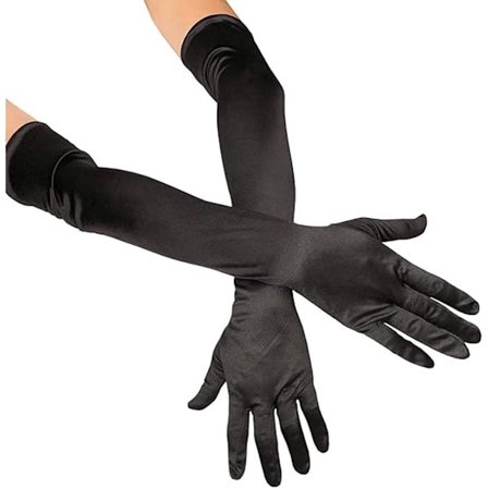 Hansker - 55 cm - Lange hansker - Lange satenghansker for kvinner - for bryllup, fester, formelle arrangementer og forestillinger - Elastiske hansker 