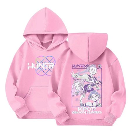 Halloween-tilbud KPOP Demon Hunters Børn HUNTRX Hættetrøje - Drenge Piger Casual Hoodie, Skole, Hverdagsbeklædning pink