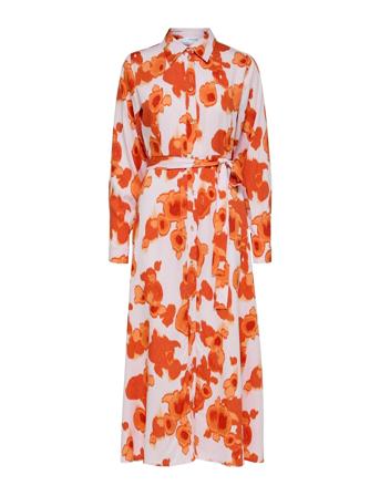 Slfnicolette Ls Ankle Shirt Dress B Orange Selected Femme