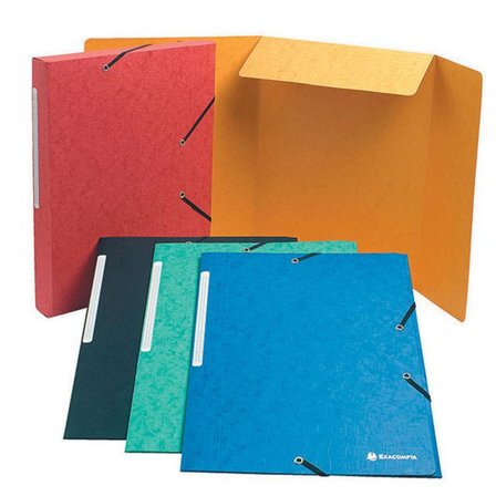 EXACOMPTA Gummibandsmapp 3-klaff A4 600g sorterade färger - Lyreco - Kontorsmaterial - Mappar och plastfickor - Gummibandsmappar 3-klaff - Kartong