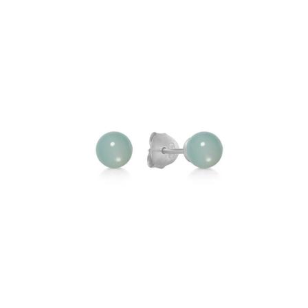Frk. Lisberg, Columbine Ear Sticks Aqua Chalcedon Silver Blauw, Dames, Maat:ONE Size