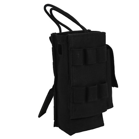 Molle Radio Pocket Mini Radio Holder Bag Vanntett Walkie Talkie Holster med Sidelommer Svart