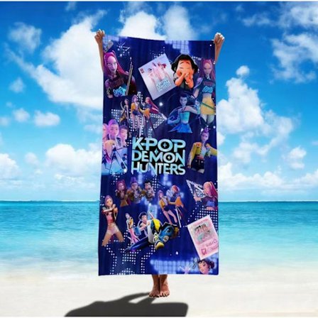 K-POP demonjägare tjejgrupp polyester ultrafiber vattenabsorberande sand handduk snabbtorkande handduk 75 * 150 cm 75*150cm